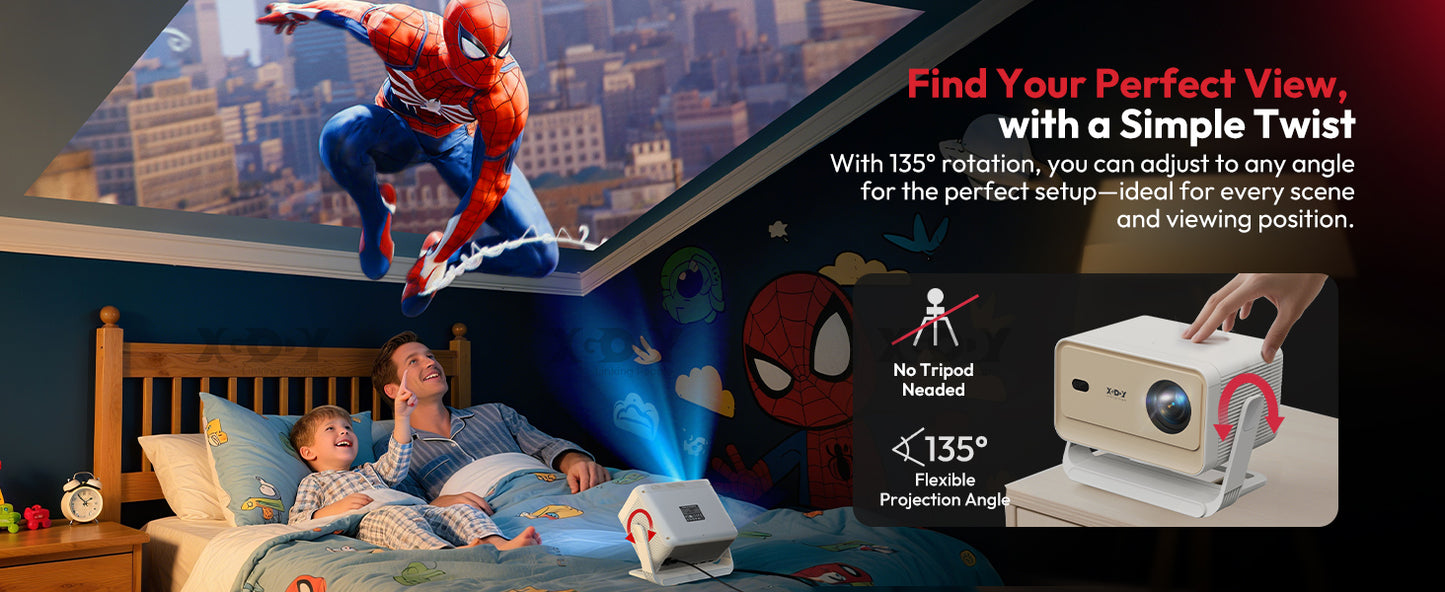 XGODY N6 Pro Netflix Officially 4K Projector Voice Control Smart Android TV Whale OS 32GB ROM for Outdoor Movie Home Theater