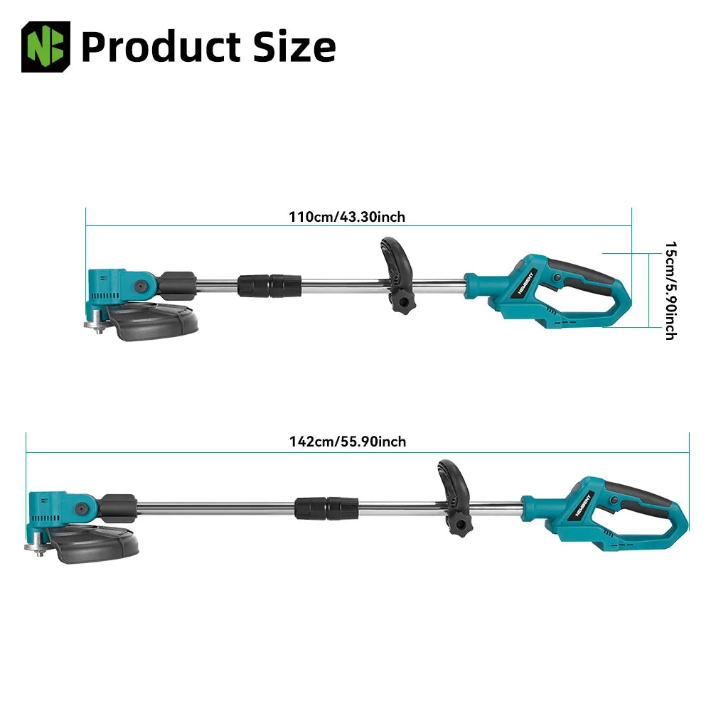 NEWBENY 4000W 9Inch Brushles Electric Lawn Mower Digital Display Grass Trimmer Repairing lawns Power Tool For Makita Battery Pin