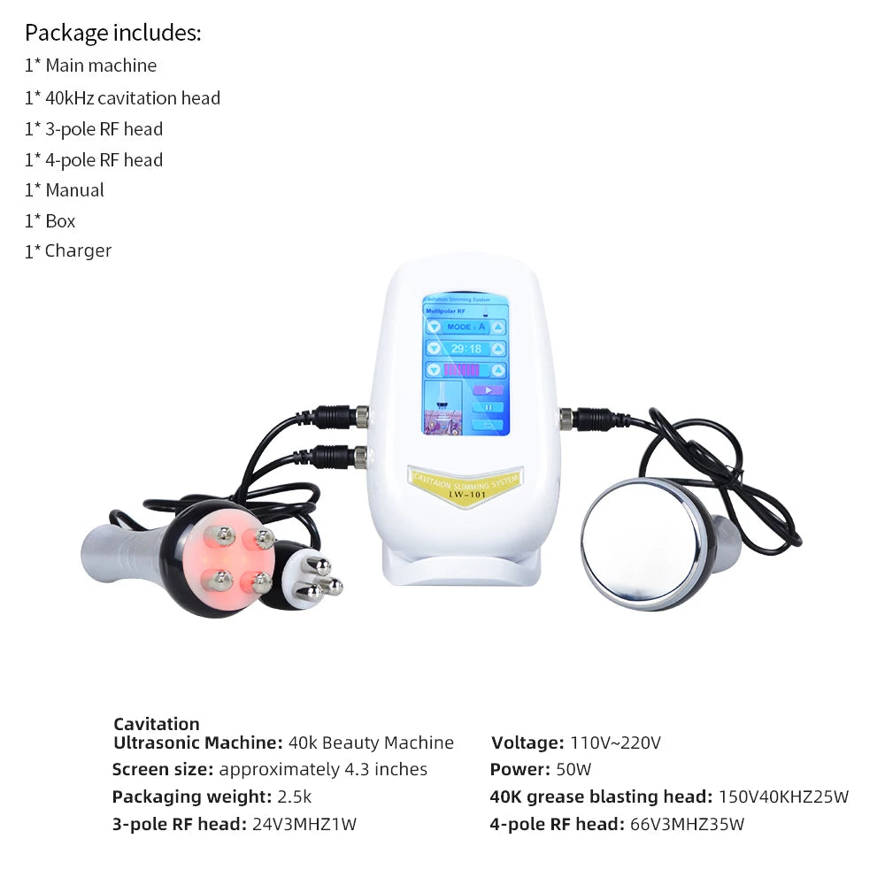 3/4-in-1 40K Body Slimming Massager Cavitation Machine Multi-Functional Device Face Body Tightening Lifting Beauty Salon