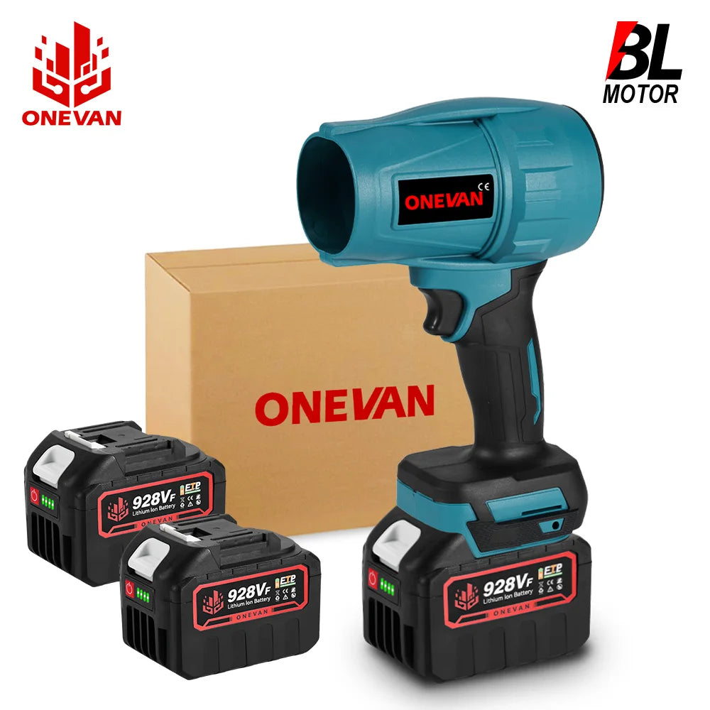 ONEVAN 2000W 200M/S Brushless Electric Turbo Fan Cordless Leaf Air Blowers Jet Fan Snow Dust Blowing Power Tool Fit 18V Battery
