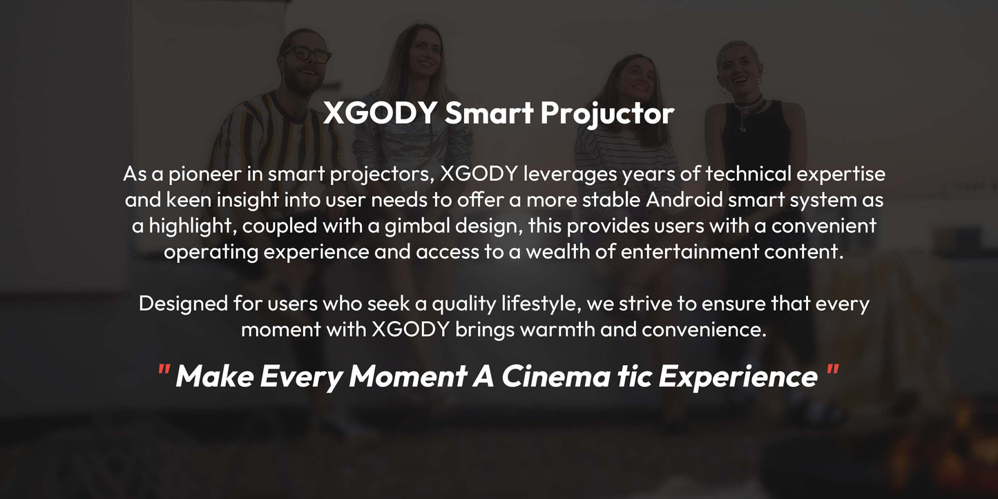 XGODY N6 Pro Netflix Officially 4K Projector Voice Control Smart Android TV Whale OS 32GB ROM for Outdoor Movie Home Theater