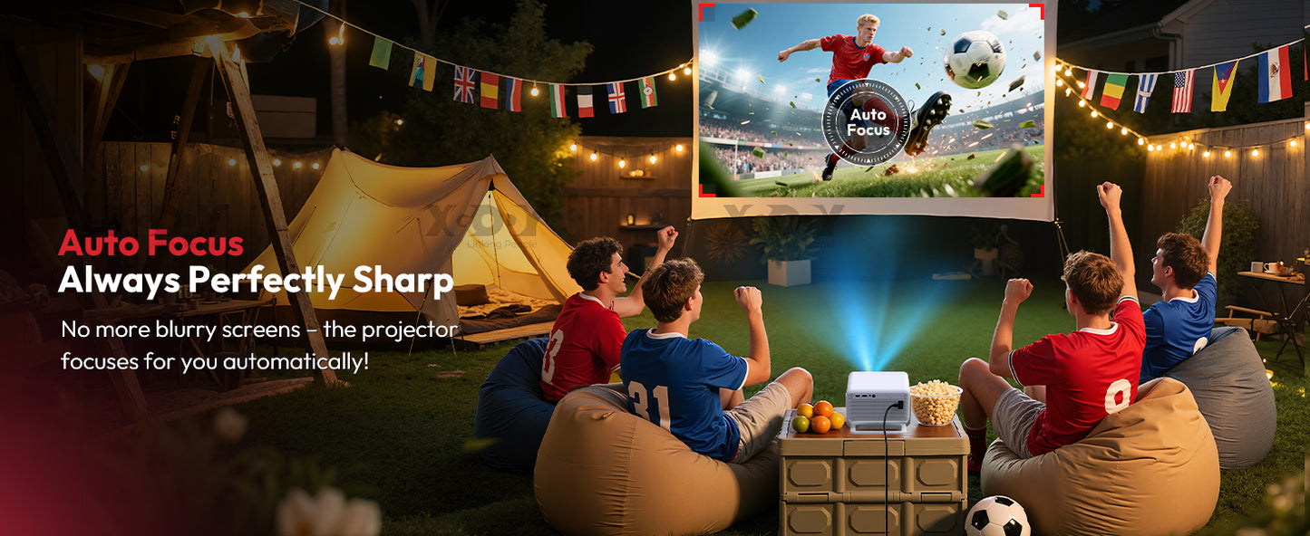 XGODY N6 Pro Netflix Officially 4K Projector Voice Control Smart Android TV Whale OS 32GB ROM for Outdoor Movie Home Theater