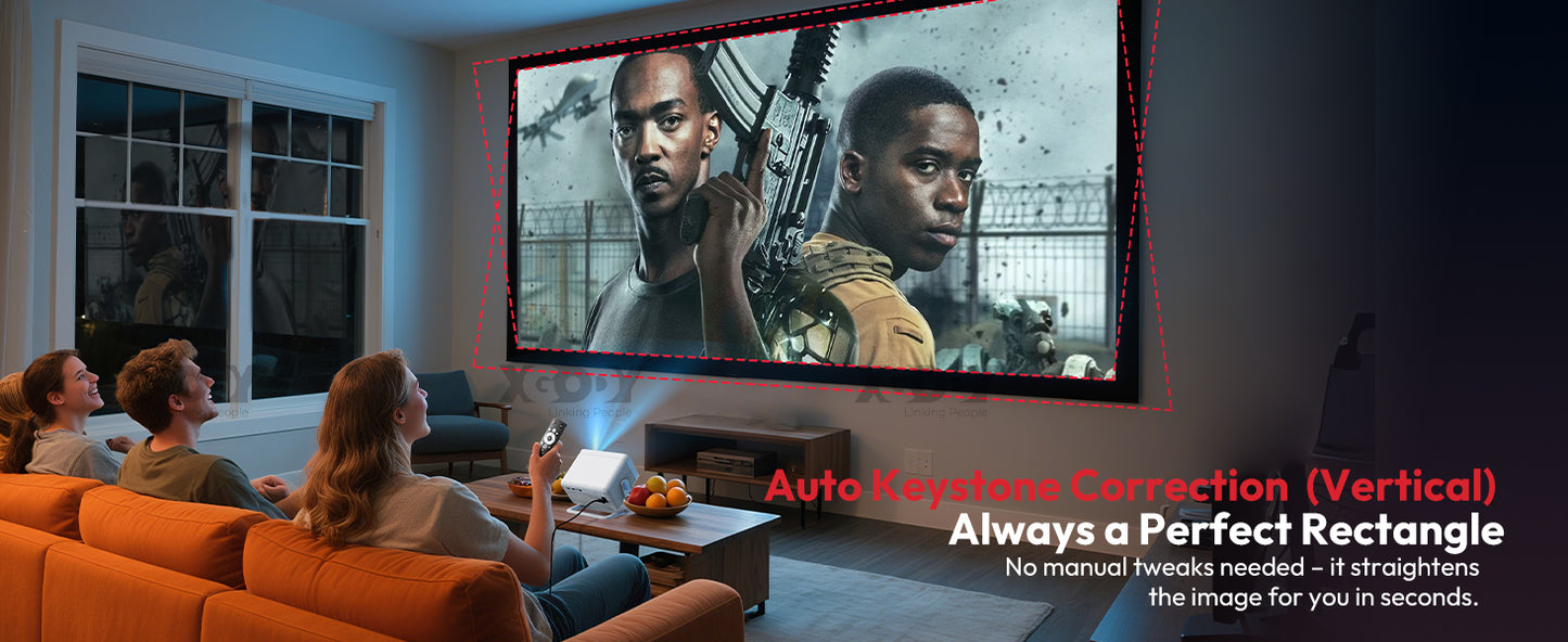 XGODY N6 Pro Netflix Officially 4K Projector Voice Control Smart Android TV Whale OS 32GB ROM for Outdoor Movie Home Theater