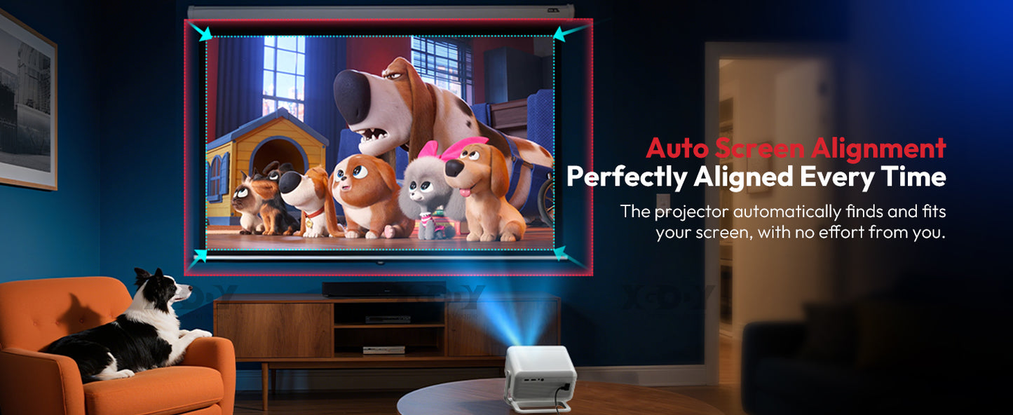 XGODY N6 Pro Netflix Officially 4K Projector Voice Control Smart Android TV Whale OS 32GB ROM for Outdoor Movie Home Theater