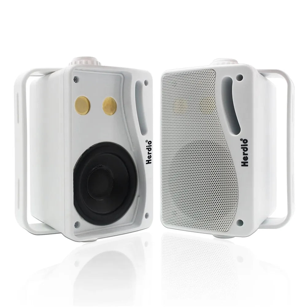 Herdio 3.5'' 2PCS Passive Outdoor Speakers Wired Waterproof 200W 3 Way Premium Mountable Wall Mount Speakers With Superior Sound