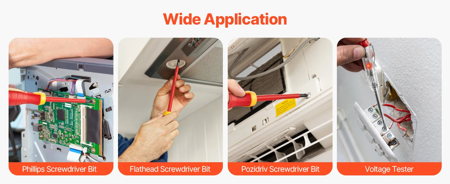 SucceBuy Insulated Screwdriver Set Professional Electrical Screwdriver Set 1000V Insulated Electrician Tool Set Magnetic Phillip