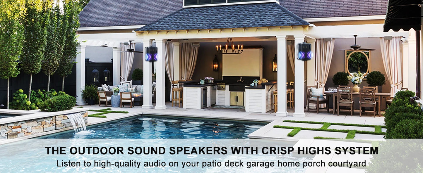 Herdio 3.5'' 2PCS Passive Outdoor Speakers Wired Waterproof 200W 3 Way Premium Mountable Wall Mount Speakers With Superior Sound