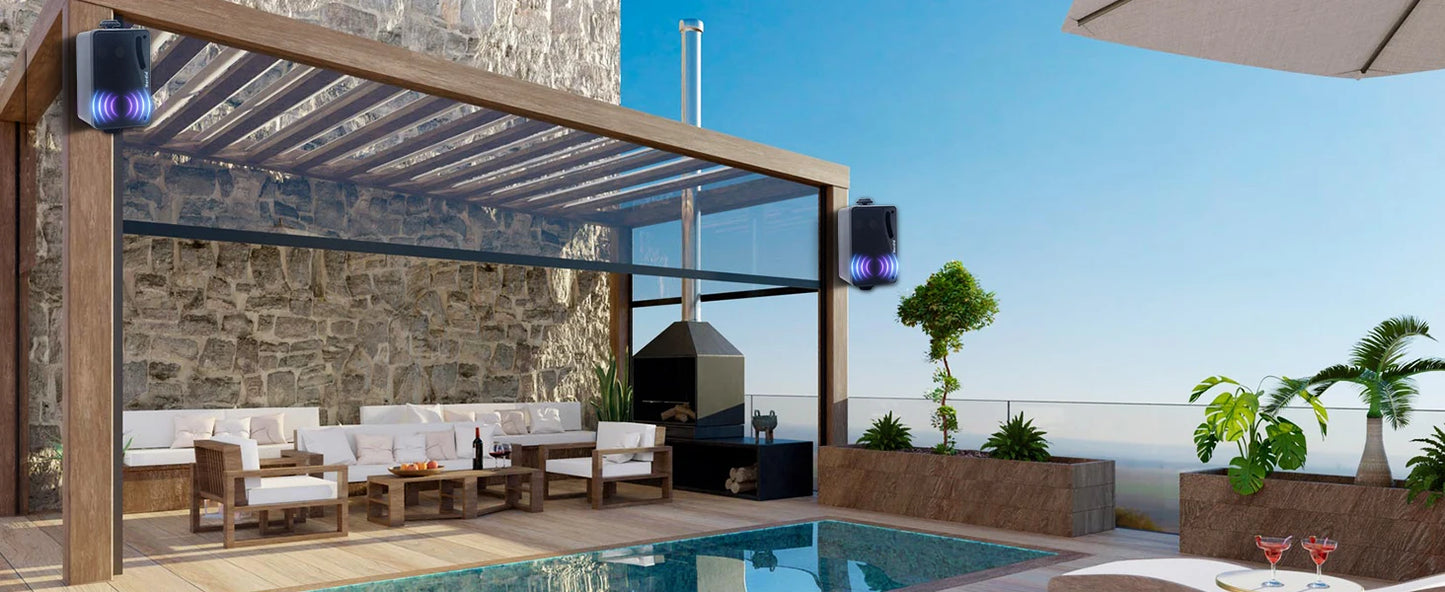 Herdio 3.5'' 2PCS Passive Outdoor Speakers Wired Waterproof 200W 3 Way Premium Mountable Wall Mount Speakers With Superior Sound