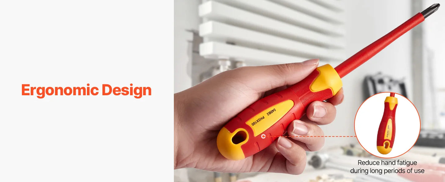 SucceBuy Insulated Screwdriver Set Professional Electrical Screwdriver Set 1000V Insulated Electrician Tool Set Magnetic Phillip