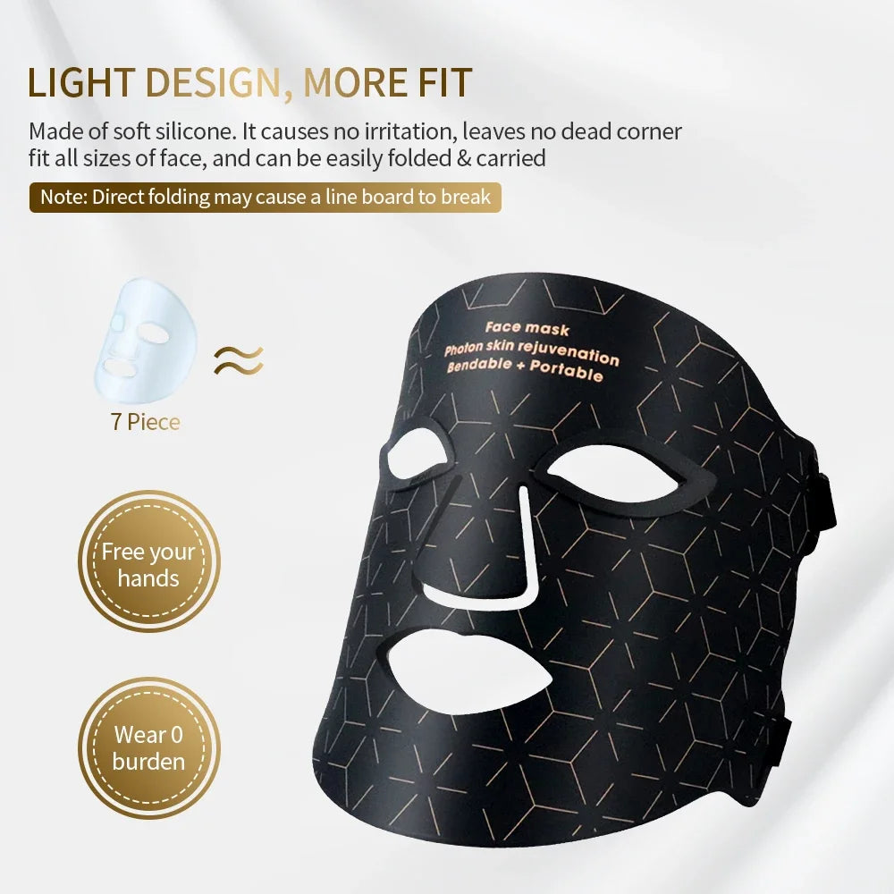 Silicone Facial Neck LED Mask Anti Aging Skin Rejuvenation Brighten Beauty Face Photon Mask