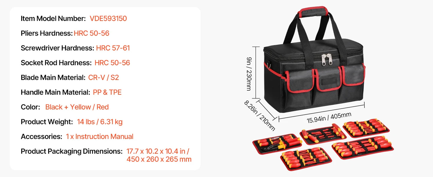 SucceBuy Insulated Screwdriver Set Professional Electrical Screwdriver Set 1000V Insulated Electrician Tool Set Magnetic Phillip