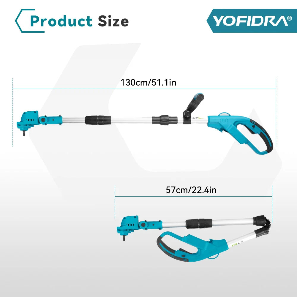 YOFIDRA 1500W Electric Lawn Mower 12000RPM Grass Trimmer Rechargeable Adjustable Garden Cutter Tool For Makita Battery Pin