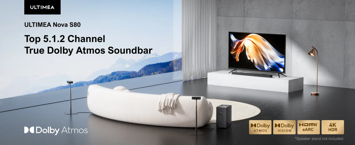 ULTIMEA 520W 5.1.2 Soundbar with Dolby Atmos for Smart TV,4K HDR Pass-through,Home Theater Wireless Bluetooth Soundbar Speakers