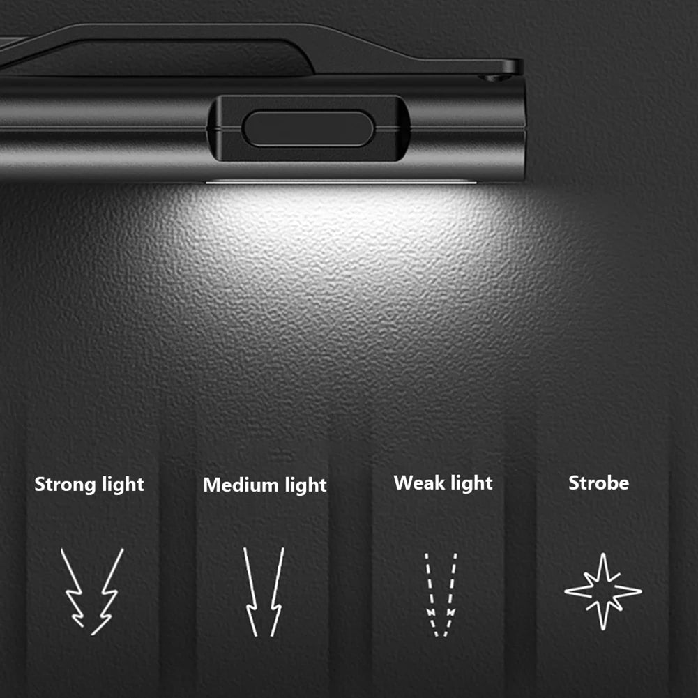 LED Mini Work Light USB Rechargeable Emergency Camping Light Waterproof Super Bright Flashlight for Outdoor Running Hiking