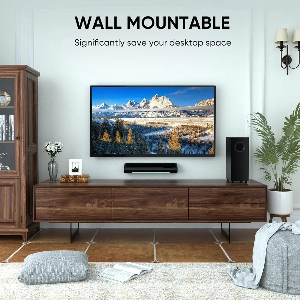 Sound Bars for TV with Subwoofer, 2.1 Deep Bass Small Soundbar Monitor Speaker Home Theater Surround System