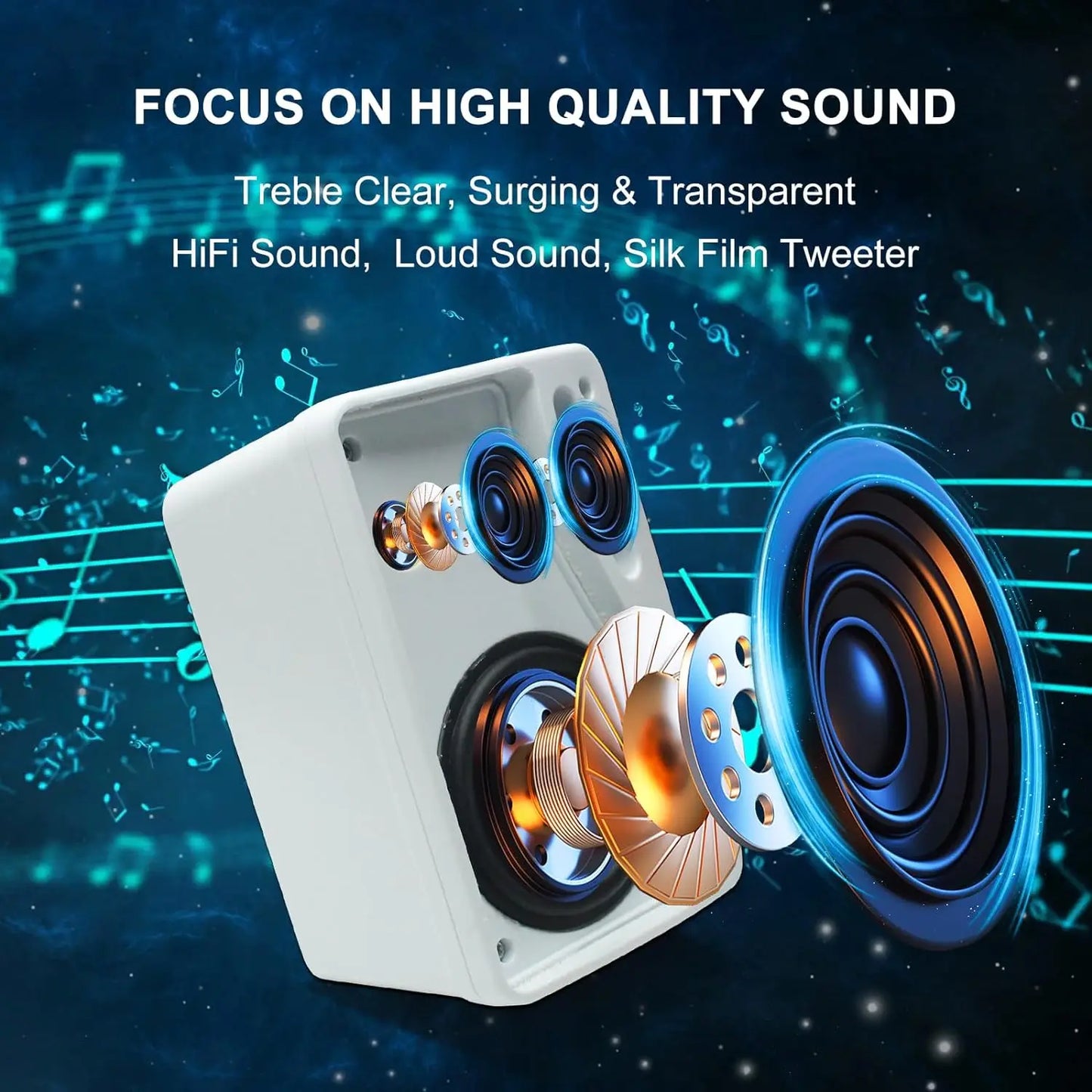 Herdio 3.5'' 2PCS Passive Outdoor Speakers Wired Waterproof 200W 3 Way Premium Mountable Wall Mount Speakers With Superior Sound