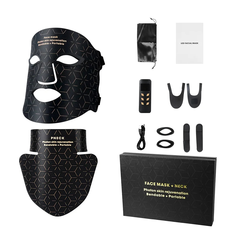Silicone Facial Neck LED Mask Anti Aging Skin Rejuvenation Brighten Beauty Face Photon Mask