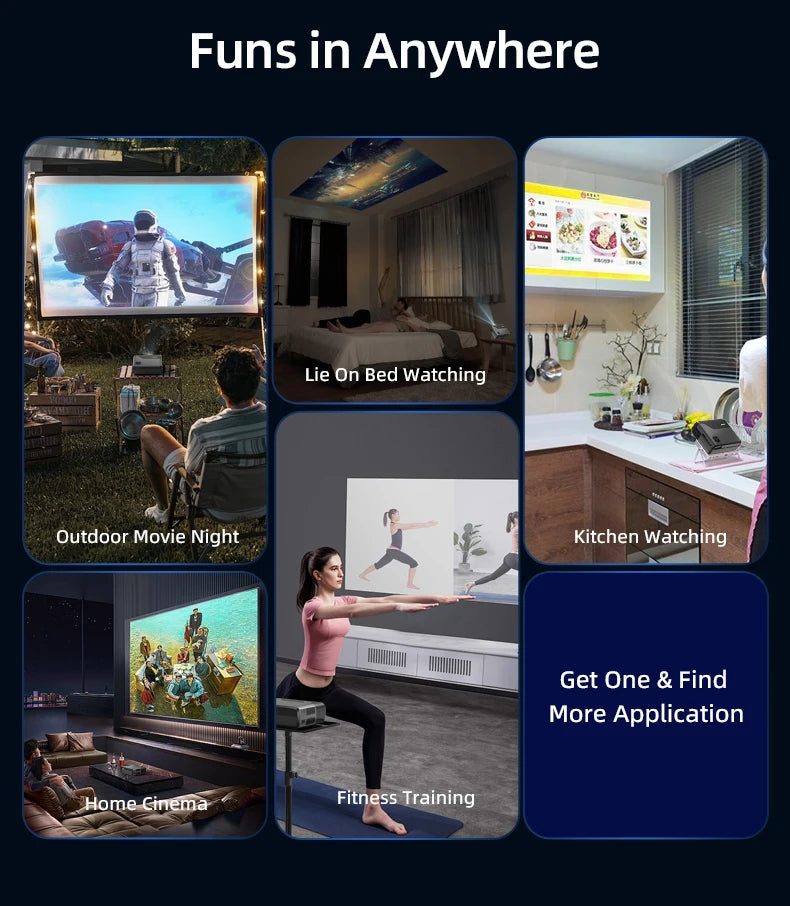[Google TV/Android 14/Voice Control]Smart Projector 4K HD WiFi6 Netflix-Licensed Home Theater Outdoor Movie Auto Focus Projector
