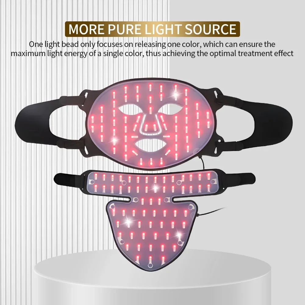 Silicone Facial Neck LED Mask Anti Aging Skin Rejuvenation Brighten Beauty Face Photon Mask