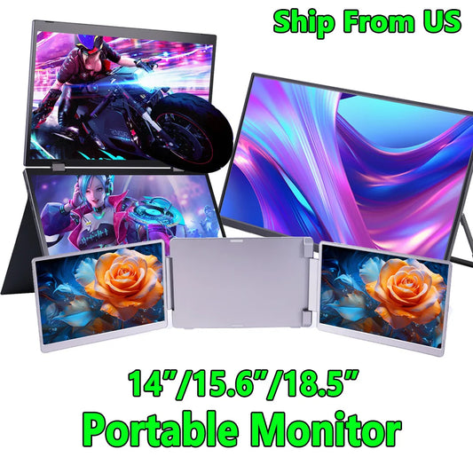 14/15.6/18.5 Inch Portable Monitor For PC/Phone/PS4/PS5/Switch1/Switch2/Xbox 16:9 16:10 IPS FHD Screen Ship To US