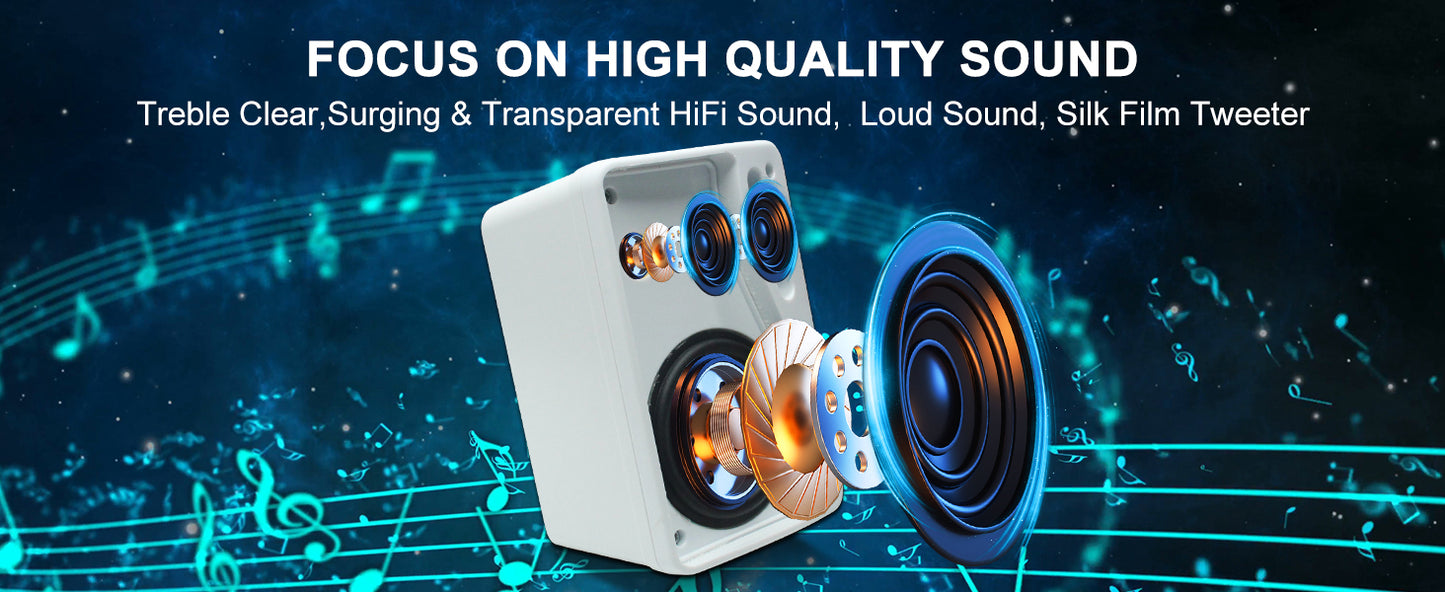 Herdio 3.5'' 2PCS Passive Outdoor Speakers Wired Waterproof 200W 3 Way Premium Mountable Wall Mount Speakers With Superior Sound