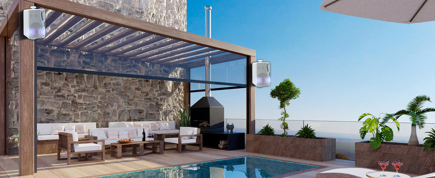 Herdio 3.5'' 2PCS Passive Outdoor Speakers Wired Waterproof 200W 3 Way Premium Mountable Wall Mount Speakers With Superior Sound